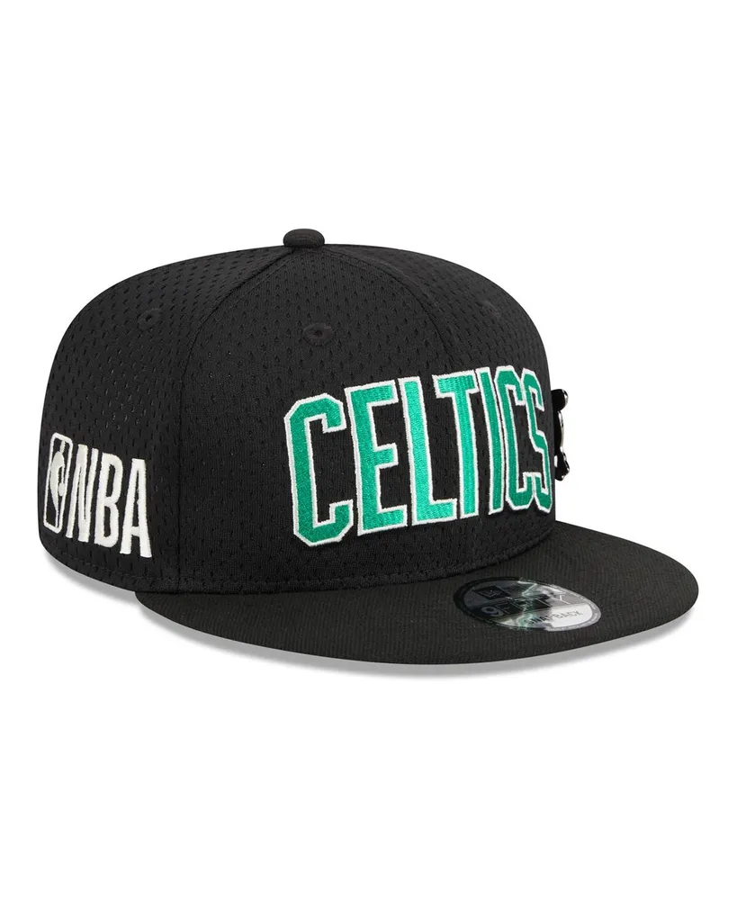 Men's New Era Black Boston Celtics Post-Up Pin Mesh 9FIFTY Snapback Hat