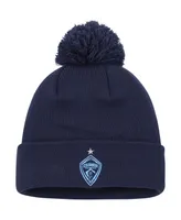 Men's New Era Blue Colorado Rapids Jersey Hook Cuffed Knit Hat with Pom