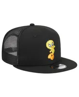 Men's New Era Black Looney Tunes Tweety Trucker 9FIFTY Snapback Hat