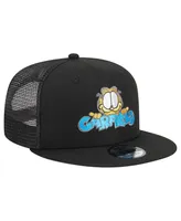 Men's New Era Black Garfield Wordmark Trucker 9FIFTY Snapback Hat