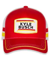 Men's Joe Gibbs Racing Team Collection Red, White Kyle Busch Retro Stripe Snapback Adjustable Hat