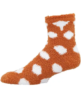 Women's ZooZatz Texas Longhorns Fuzzy Dot Ankle Socks