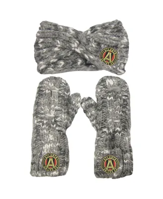 Women's ZooZatz Gray Atlanta United Fc Marled Headband and Mittens Set