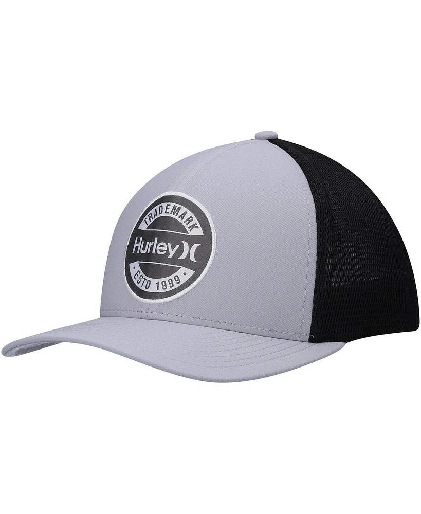 Men's Hurley Gray Charter Trucker Snapback Hat