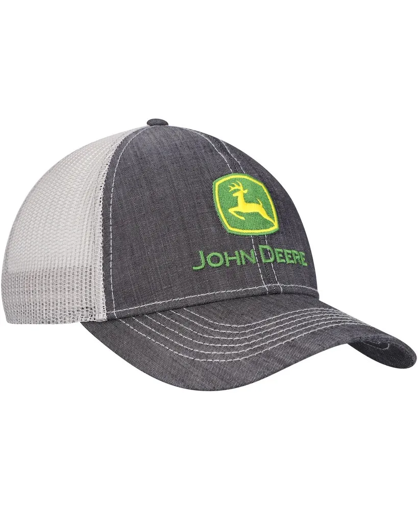 Men's Top of the World Black John Deere Classic Trucker Adjustable Hat