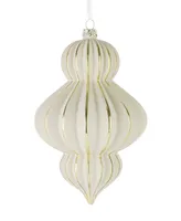 Seasonal Gesso Finial Glass Ornament 120 Millimeter, Set of 3