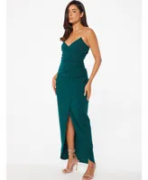 Quiz Women's Embellished Strap Wrap Maxi Dress