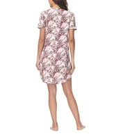 Ink+Ivy Women's Printed Short Sleeve Sleep Dress Nightgown