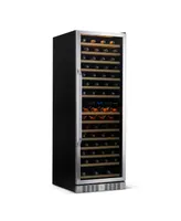 Newair 27" Built-in 160 Bottle Dual Zone Compressor Wine Fridge in Stainless Steel, Quiet Operation with Smooth Rolling Shelves