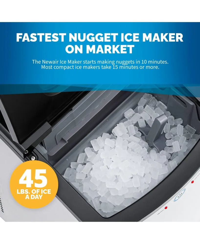 Newair 45lb. Nugget Countertop Ice Maker with Self-Cleaning Function, Refillable Water Tank, and Bpa