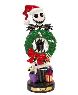 Kurt Adler 10" Disney Nightmare Before Christmas Jack Skellington with Wreath Nutcracker