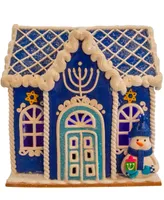 Kurt Adler 7" Battery-Operated Hanukkah Led House Table Piece