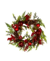 Kurt Adler 24" Un-Lit Decorated Rattan Wreath