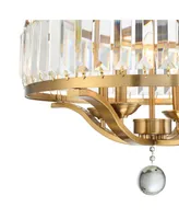 Possini Euro Design Prava Warm Brass Pendant Chandelier Lighting 21 1/2" Wide Strip Crystal Shade 4
