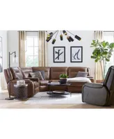 Hansley Zero Gravity Leather Sectional Collection Created For Macys