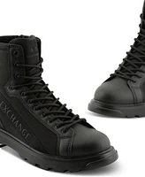 A|X Armani Exchange Men's Logo Combat Boots