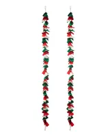 Glitzhome 2 Pack 6' Christmas Felt Garl