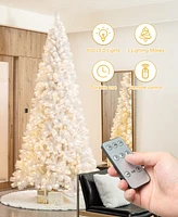 Glitzhome 10' Pre-Lit Pine Slim Artificial Christmas Tree with 800 Warm Lights, Three Function