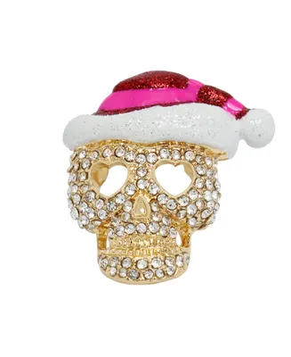 Betsey Johnson Faux Stone Santa Skull Cocktail Ring