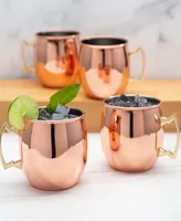 Thirstystone by Cambridge Smooth Copper Moscow Mule Mugs, Set of 4