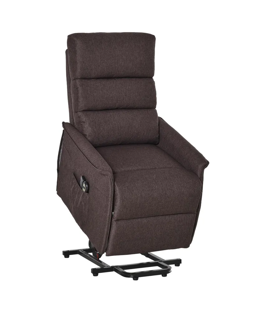Homcom Electric Lift Recliner Massage Chair Vibration, Living Room Office Furniture, Brown