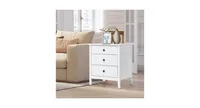 Nightstand Beside End Side Table Organizer with 3 Drawers