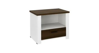 Accent Nightstand with Drawer and Open Shelf
