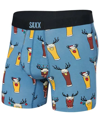 Saxx Men's Ultra Super Soft Relaxed-Fit Holiday Boxer Briefs - Brewdolph