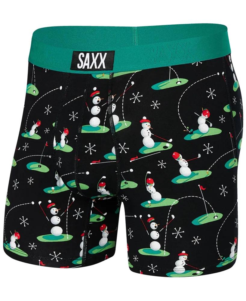 Saxx Men's Ultra Super Soft Relaxed-Fit Holiday Boxer Briefs - Ho Ho Holes