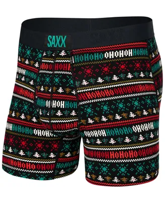Saxx Men's Ultra Super Soft Relaxed-Fit Holiday Boxer Briefs - Holiday Sweater
