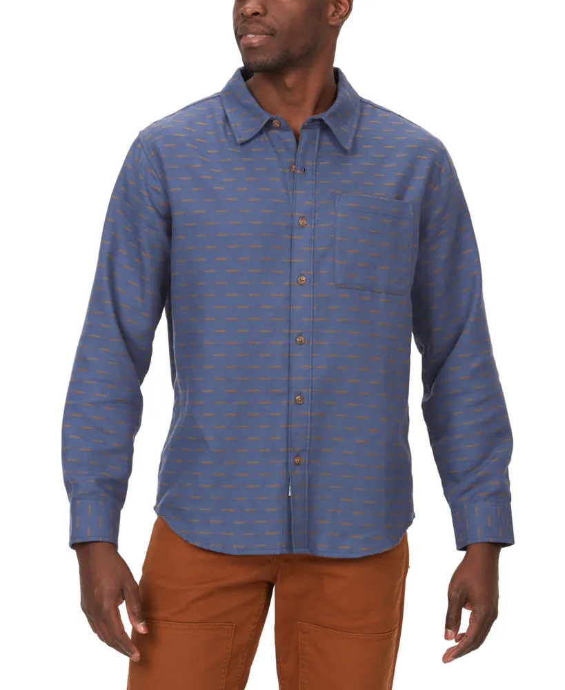 Marmot Men's Fairfax Classic-Fit Dashed Stripe Button-Down Flannel Shirt