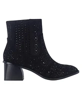 Impo Women's Jackie Perforated Stacked Block Heel Booties