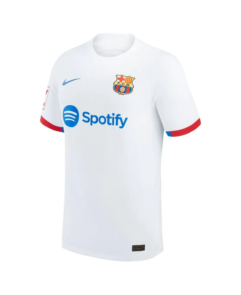 Men's Nike Frenkie de Jong White Barcelona 2023/24 Away Authentic Jersey