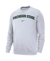 Men's Nike White Michigan State Spartans Club Fleece Sweatshirt