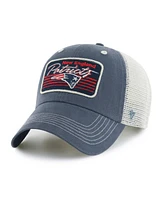 Men's '47 Brand Navy, Natural New England Patriots Five Point Trucker Clean Up Adjustable Hat