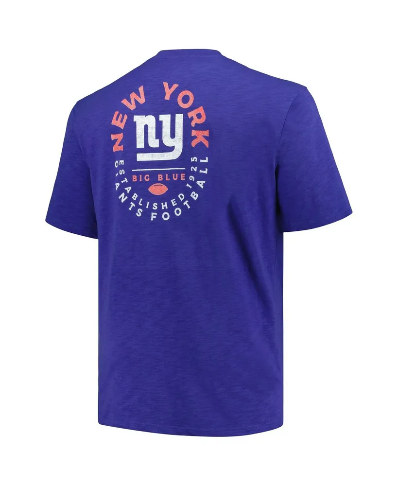 Men's Profile Royal New York Giants Big and Tall Two-Hit Throwback T-shirt