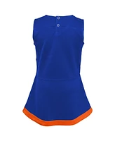 Girls Toddler Royal, Orange Florida Gators Two-Piece Cheer Captain Jumper Dress and Bloomers Set