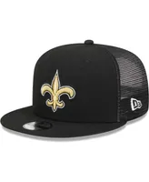 Big Boys and Girls New Era Black New Orleans Saints Main Trucker 9FIFTY Snapback Hat