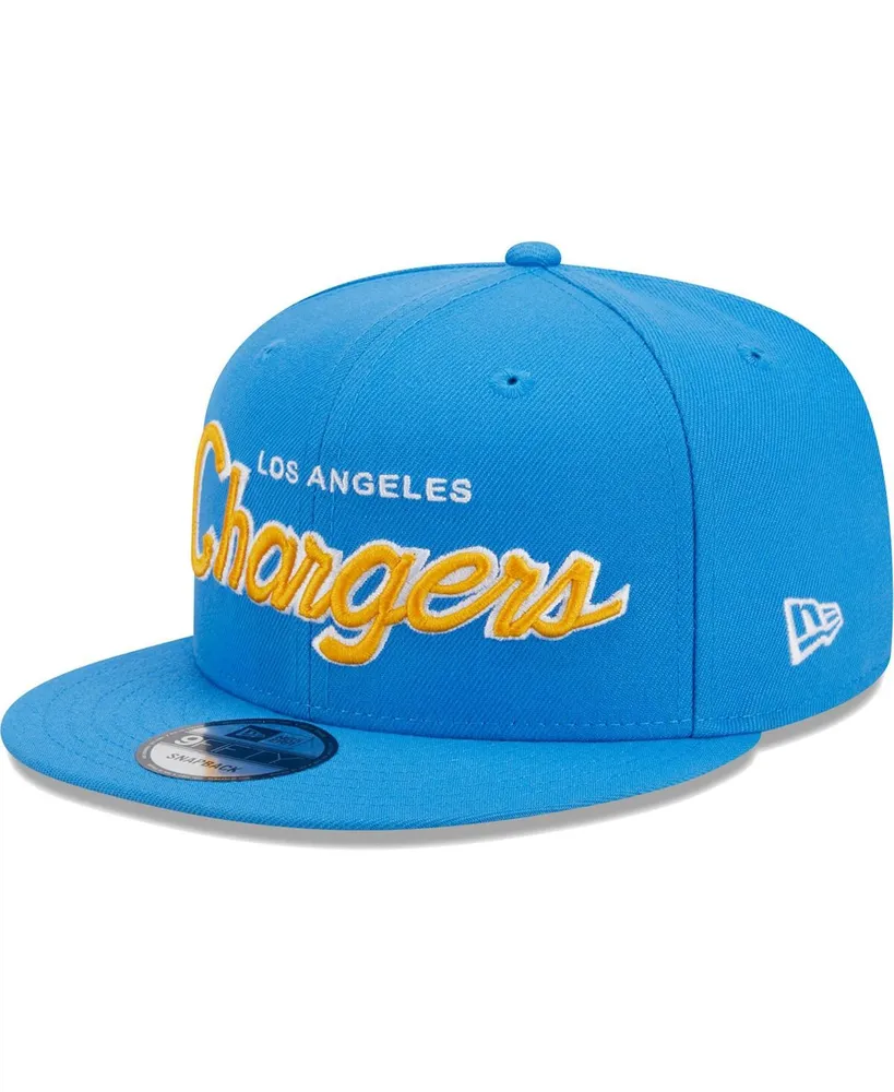 Men's New Era Powder Blue Los Angeles Chargers Main Script 9FIFTY Snapback Hat