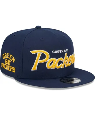 Men's New Era Navy Green Bay Packers Main Script 9FIFTY Snapback Hat