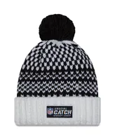 Women's New Era Black, White Los Angeles Chargers 2023 Nfl Crucial Catch Cuffed Pom Knit Hat