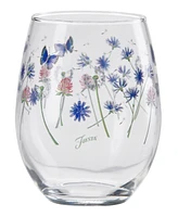 Fiesta Breezy Floral Stemless Wine Glasses, Set of 4