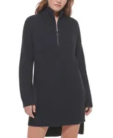 Calvin Klein Jeans Women's Half-Zip High-Low Sweater Dress