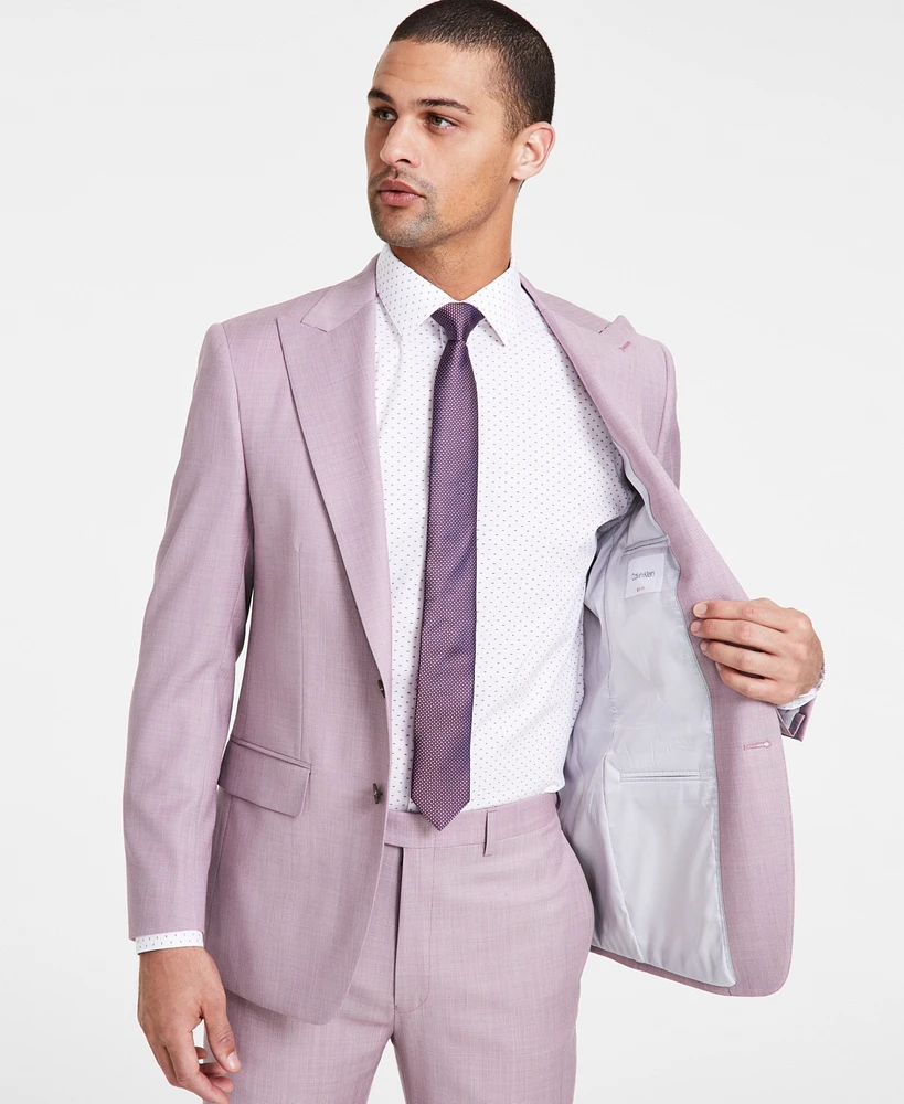 Calvin Klein Men's Slim-Fit Wool-Blend Stretch Sharkskin Suit Separate Jacket