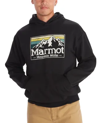 Marmot Men's Mountain Works Logo-Print Fleece Hoodie