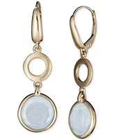 Milky Aquamarine Circle Drop Earrings (8 ct. t.w.) in 14k Gold