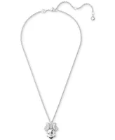 Swarovski Silver-Tone Disney Minnie Mouse Crystal Pendant Necklace, 16-1/2" + 3" extender