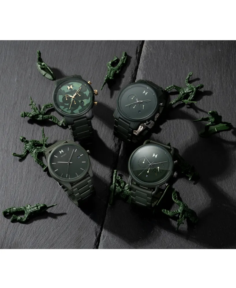 Mvmt Men's Chrono Ceramic Matte Olive Green Ceramic Bracelet Watch 45mm