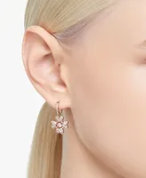 Swarovski Rose Gold-Tone Idyllia Crystal Clover Drop Earrings