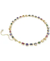 Swarovski Gold-Tone Stilla Multicolor Crystal All Around Necklace, 15" + 2-3/4" extender